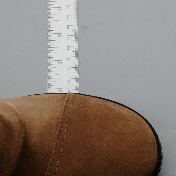 Clarks Womens Ankle Boot Cora Braid Tan Suede Side Zip Elastic Inset 7.5 NEW - Picture 6 of 10